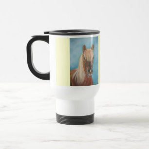 equine picture of chestnut mare horse travel mug