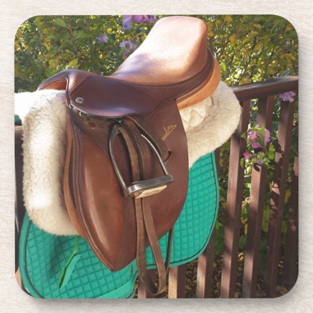 Equine Saddle Up English Saddle Coaster (Front)