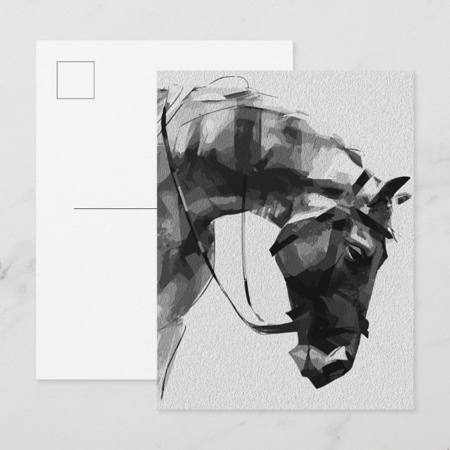 Equine Strength in Monochrome Postcard (Front/Back)