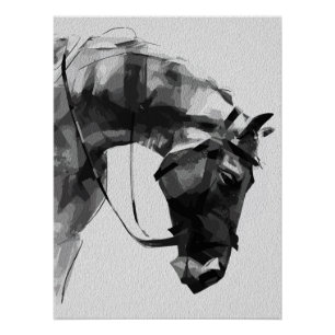 Equine Strength in Monochrome Poster