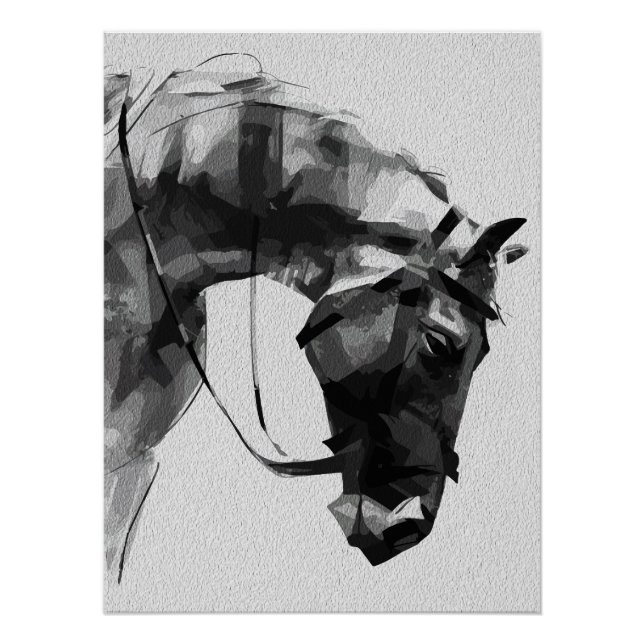 Equine Strength in Monochrome Poster (Front)