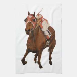 Equine Thoroughbred Wins Horse Race Tea Towel