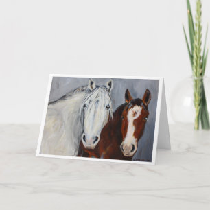 Equine Voices Mystic and Wyatt Card with Border