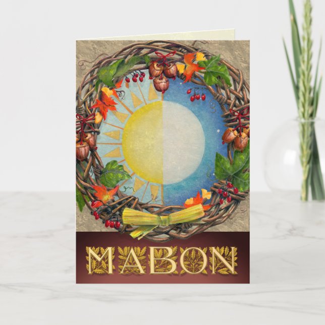 Equinox Mabon Wreath Holiday Card (Front)