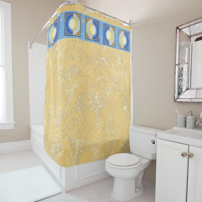 Equinox Sun & Moon Shower Curtain (In Situ)