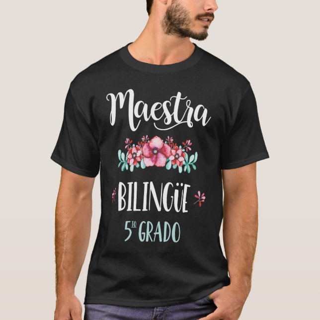 Equipo Maestra 5 Grado Playera 5 Grade Spanish Tea T-Shirt (Front)