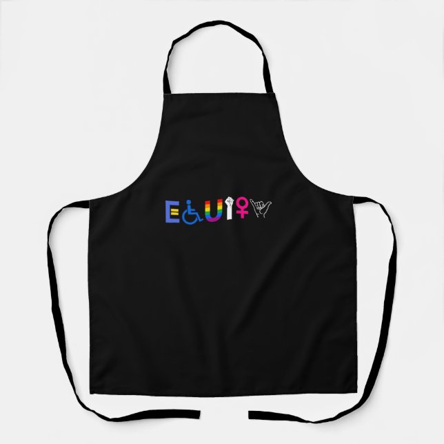 _EQUITY_ Equal Rights LGBTQ Ally Unity Pride Femin Apron (Front)