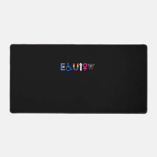 _EQUITY_ Equal Rights LGBTQ Ally Unity Pride Femin Desk Mat (Front)