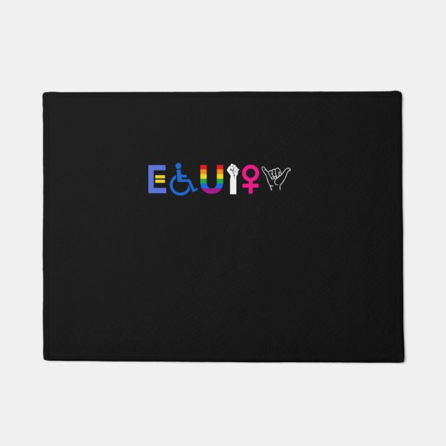 _EQUITY_ Equal Rights LGBTQ Ally Unity Pride Femin Doormat (Front)
