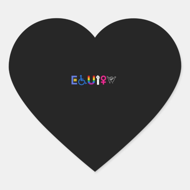 _EQUITY_ Equal Rights LGBTQ Ally Unity Pride Femin Heart Sticker (Front)