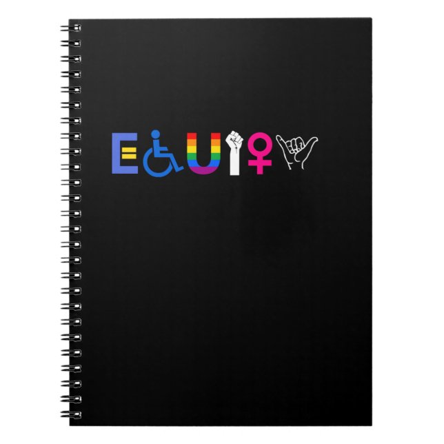 _EQUITY_ Equal Rights LGBTQ Ally Unity Pride Femin Notebook (Front)
