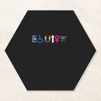 _EQUITY_ Equal Rights LGBTQ Ally Unity Pride Femin Paper Coaster