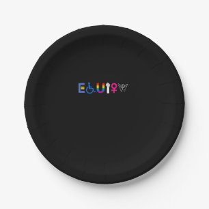 _EQUITY_ Equal Rights LGBTQ Ally Unity Pride Femin Paper Plate