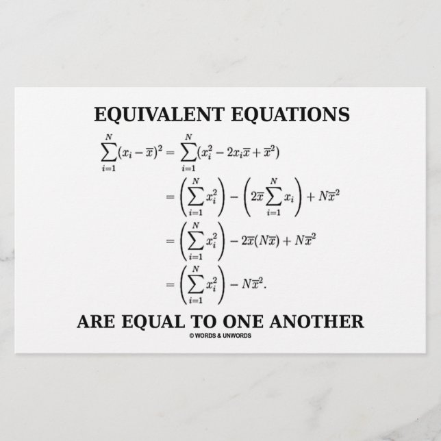 Equivalent Equations Are Equal To One Another (Front)