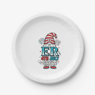 ER 4th July Crew Patriotic Gnome Shirt Design_1 Paper Plate
