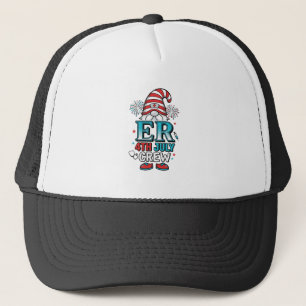 ER 4th July Crew Patriotic Gnome Shirt Design_1 Trucker Hat