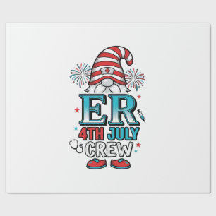 ER 4th July Crew Patriotic Gnome Shirt Design_1 Wrapping Paper