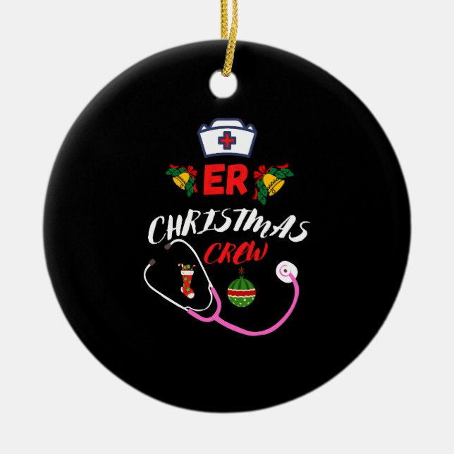 ER Christmas Crew Ceramic Ornament (Front)