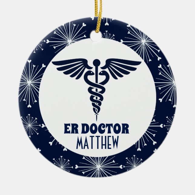 ER Doctor Emergency Room Physician Ceramic Ornament (Front)