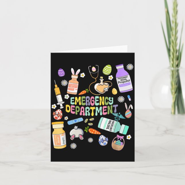 Er Easter Nurse Crew Easter Day Emergency Room Nur Card (Front)