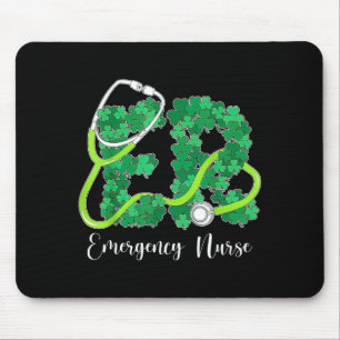 Er Emergency Nurse Stethoscope St. Patrick's Day S Mouse Pad