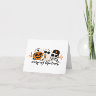 ER Halloween Nurse Emergency Department Spooky Thank You Card