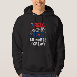 ER Nurse 4th Of July American Flag Patriotic USA S Hoodie