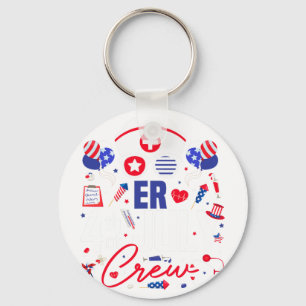 Er Nurse 4th Of July Crew Independence Day Patriot Key Ring