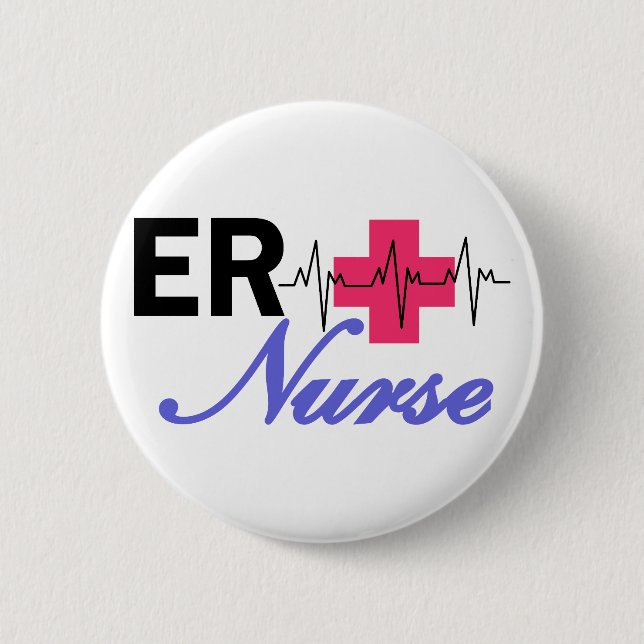 ER Nurse 6 Cm Round Badge (Front)