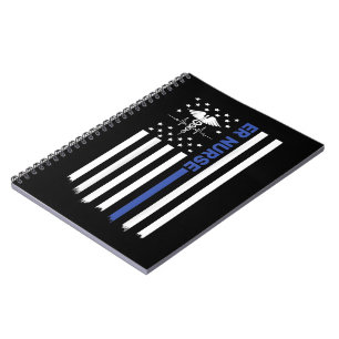 ER Nurse American Flag Nursing ER EMT Nurse Notebook