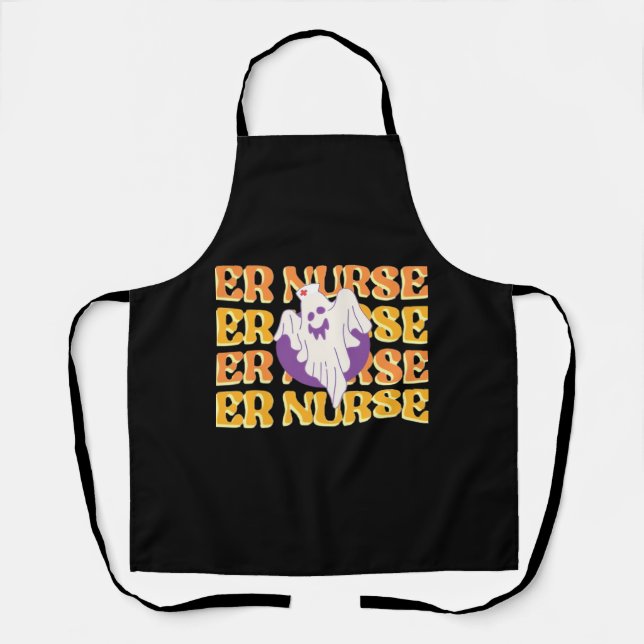 ER Nurse Boo Crew Emergency Room Nurse Halloween C Apron (Front)