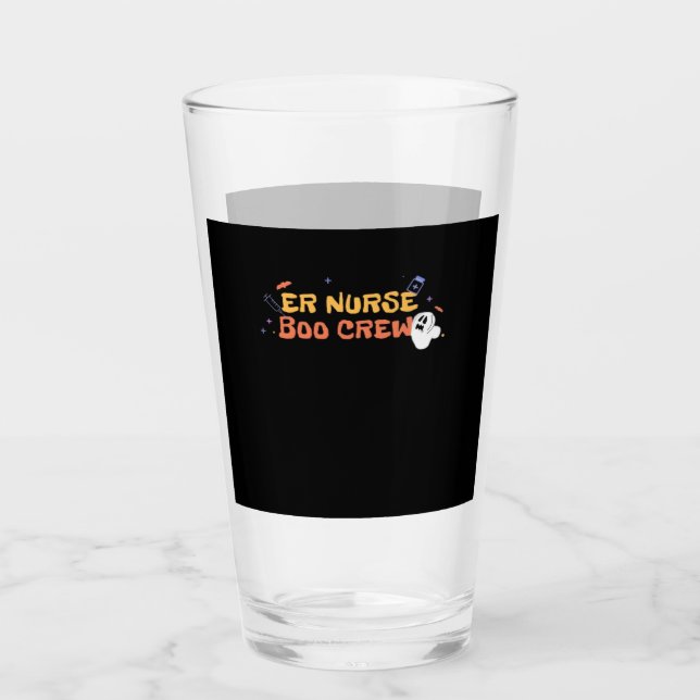 ER Nurse Boo Crew Emergency Room Nurse Halloween C Glass (Front)