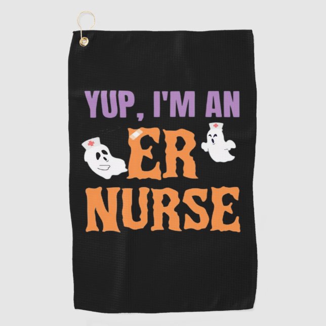 ER Nurse Boo Crew Emergency Room Nurse Halloween C Golf Towel (Front)