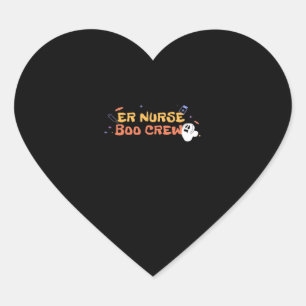 ER Nurse Boo Crew Emergency Room Nurse Halloween C Heart Sticker