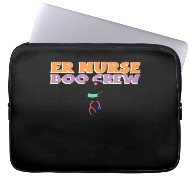 ER Nurse Boo Crew Emergency Room Nurse Halloween C Laptop Sleeve (Front)