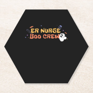 ER Nurse Boo Crew Emergency Room Nurse Halloween C Paper Coaster