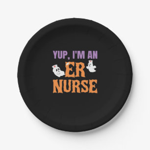 ER Nurse Boo Crew Emergency Room Nurse Halloween C Paper Plate