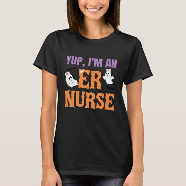 ER Nurse Boo Crew Emergency Room Nurse Halloween C T-Shirt (Front)