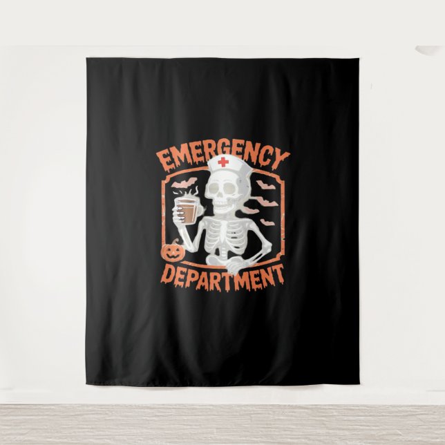 ER Nurse Boo Crew Emergency Room Nurse Halloween C Tapestry (Front)