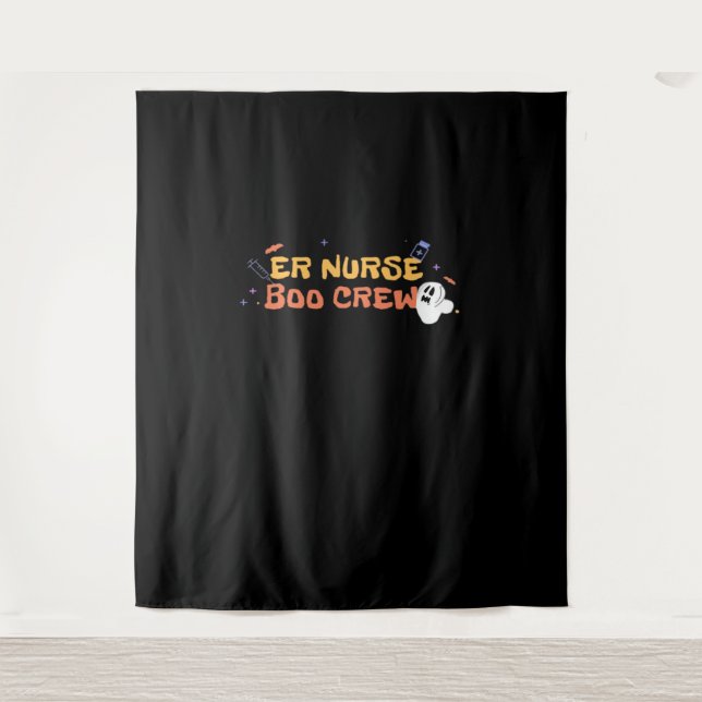ER Nurse Boo Crew Emergency Room Nurse Halloween C Tapestry (Front)