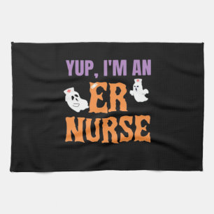 ER Nurse Boo Crew Emergency Room Nurse Halloween C Tea Towel