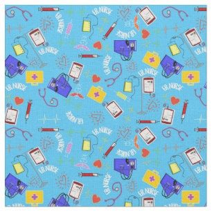 ER Nurse Bright Blue Fabric