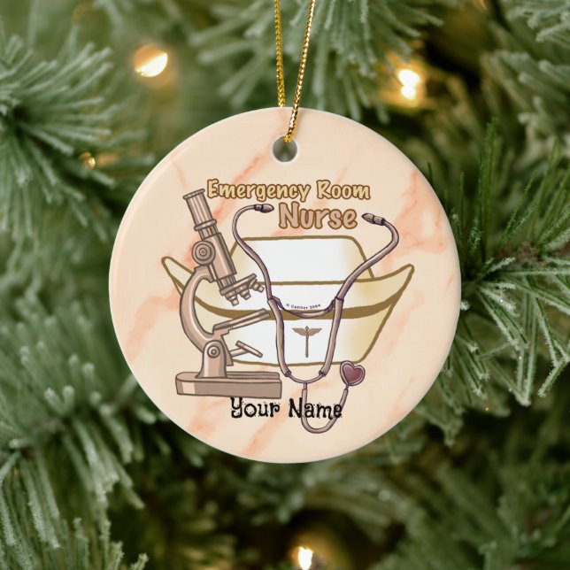 ER Nurse Ceramic Ornament (Tree)
