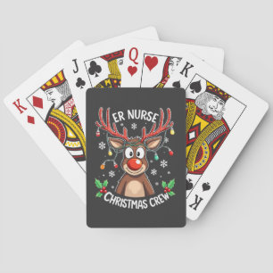 ER Nurse Christmas Crew Nursing Xmas Santa  Playing Cards