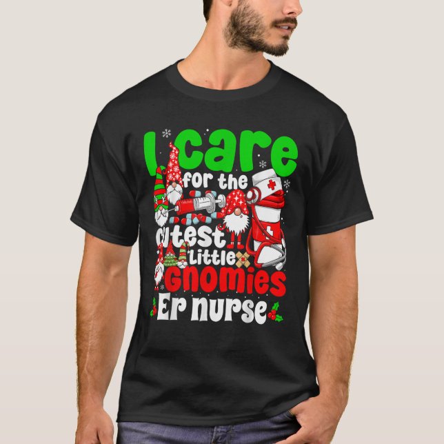 ER Nurse Christmas Cutest Gnomies Emergency Nurse  T-Shirt (Front)
