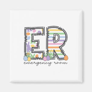 Er Nurse Easter Bunny Emergency Room Nurse Easter Magnet