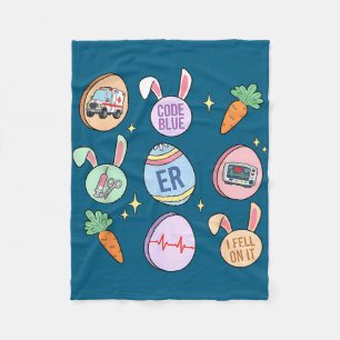 Er nurse easter emergency room spring t retro ed fleece blanket