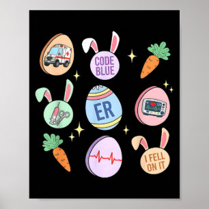 Er nurse easter emergency room spring t retro ed poster