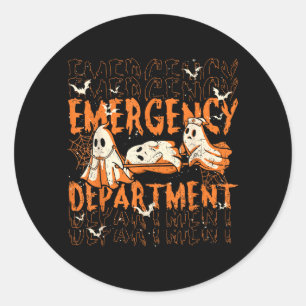 ER Nurse Emergency Department Halloween Spooky Classic Round Sticker