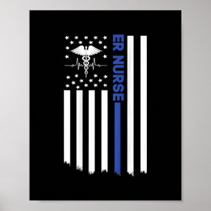 ER Nurse For Women Nursing ER EMT Nurse Tee  Poster